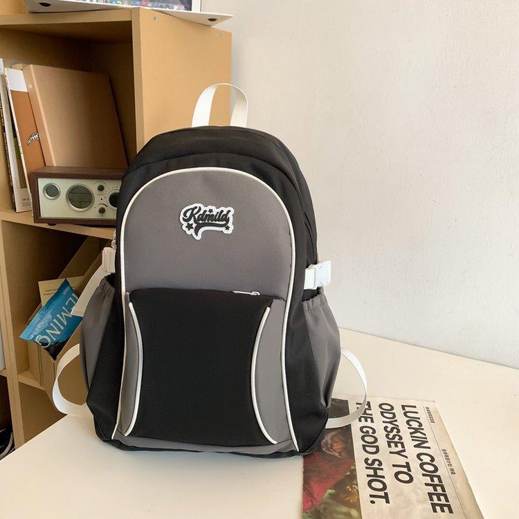 

Женский рюкзак в спортивном стиле, школьный рюкзак, контрастный цвет, студенческий рюкзак чёрный