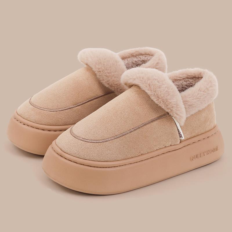 

Bag heel cotton slippers women s winter lapel plush warm new couple indoor home outdoor cotton slippers 36-37