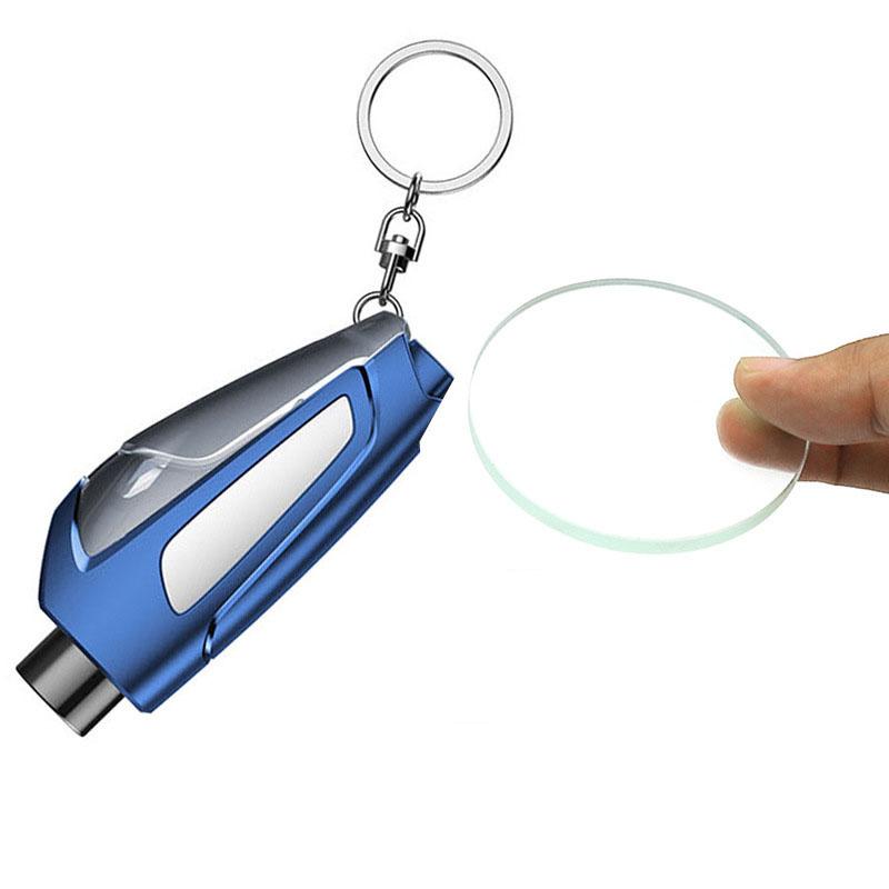 

Инструмент для аварийного выхода из автомобиля из вольфрамовой стали, молоток для разбивания окон, резак для ремня безопасности, брелок, набор для выживания и безопасности в автомобиле 83*36*22mm синий