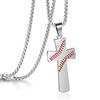 Stainless Steel Lucky Baseball Cross Chain Pendant Necklace for Men Boy