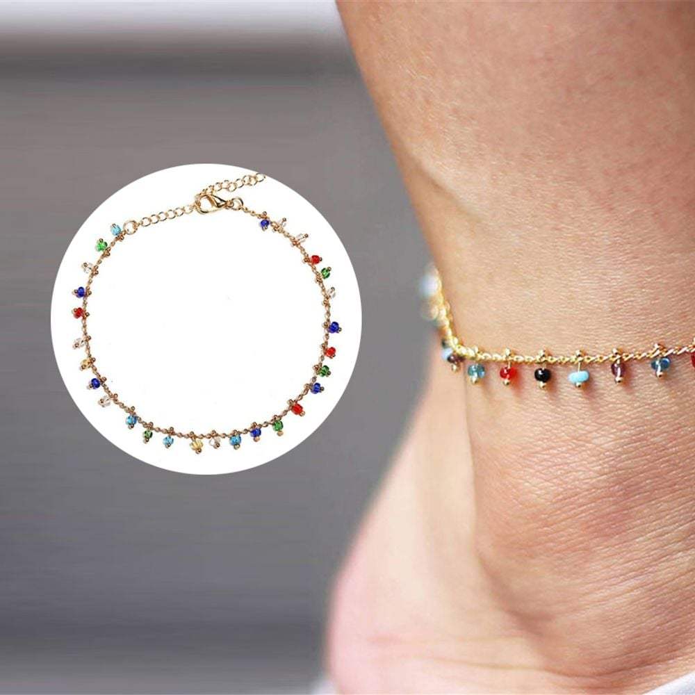 

Color Beads Fashion Ankle-Length Pretty Summer Sandals Slippers Anklet