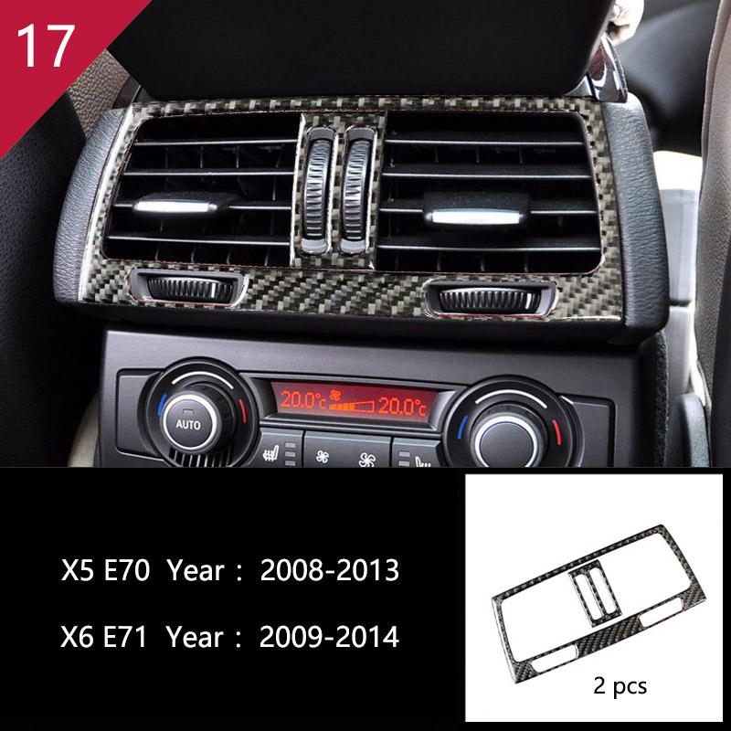 AAACH1 For BMW X5 X6 E70 E71 Accessories Car Interior Air Conditioning CD Console Panel Cover Decoration Trim Carbon Fiber Car Styling