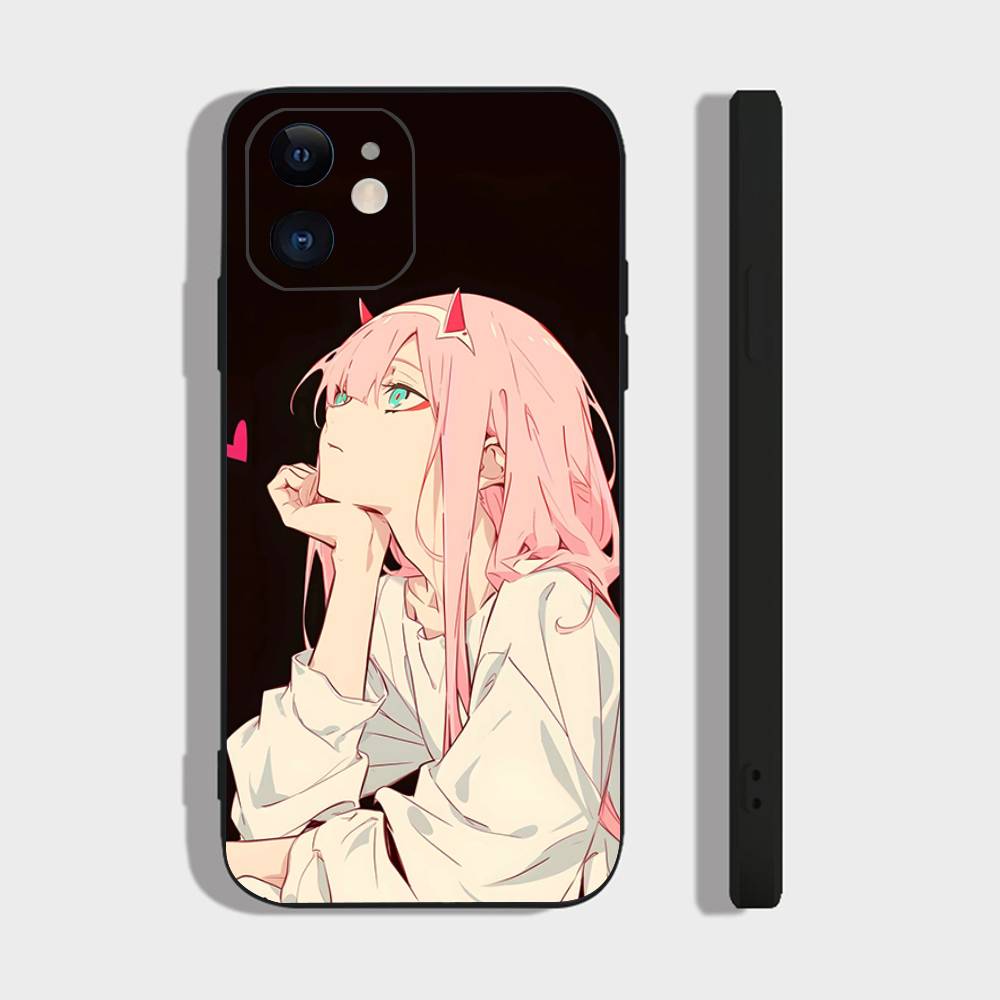 Zero Two Animation DARLING In The FRANXX Phone Case For IPhone 17 Air 16 15 14 13 Pro Max 11 12 Black Silicone Cover
