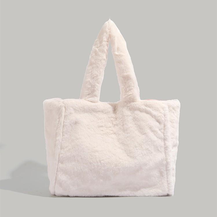 Autumn Winter Cute Furry Handheld Tote Bag 2024 New Trendy Fashion Versatile Shoulder Bag Large Capacity Plush Bag