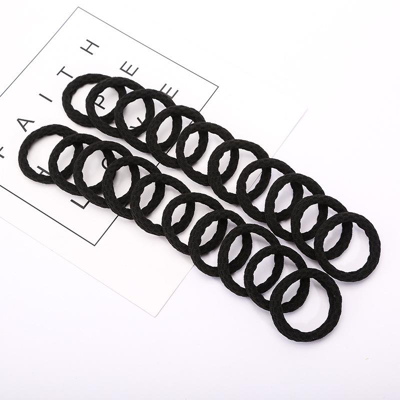 Women's Black Elastic Hair Tie - Korean Style Leather Headband