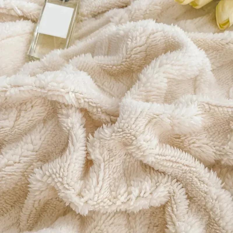 Plaid-Bettdecke für Kinder und Erwachsene, warme Winterdecken und Überwürfe, dicke Woll-Fleece-Überwurf, Sofa-Bettdecke, Bettdecke, weiche Tagesdecke