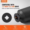 Axle Nut Impact Socket Set 1/2" Drive Deep 12-Point 8PCS Metric Nut Socket