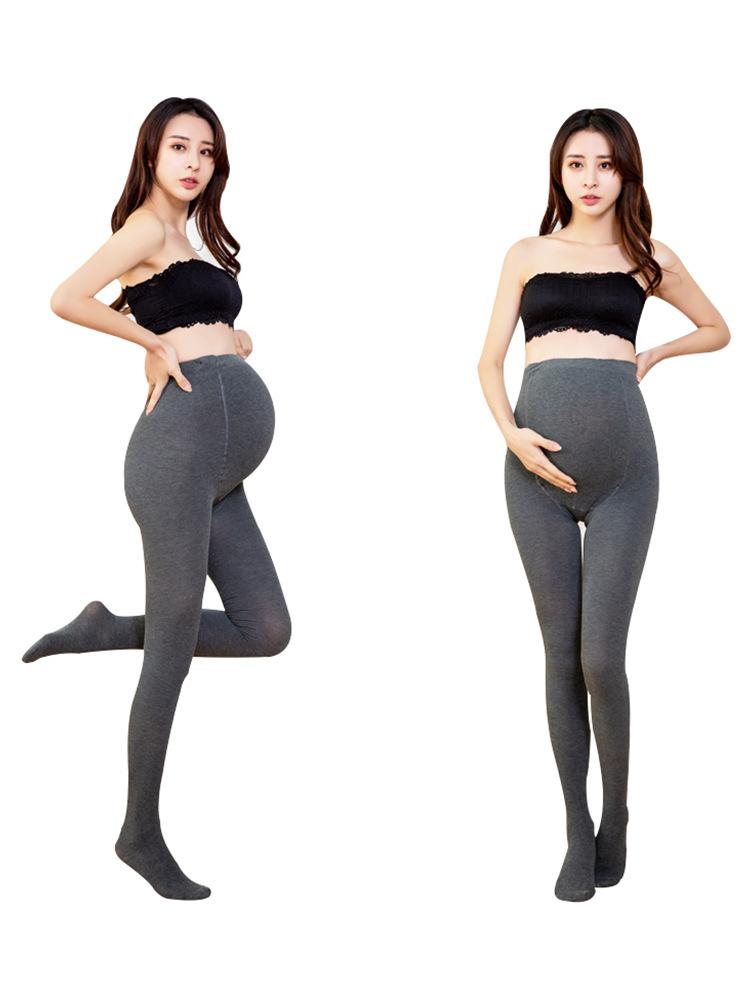 Plus Velvet Maternity Leggings: Striped, Adjustable Belly, Cotton, for Pregnant Women