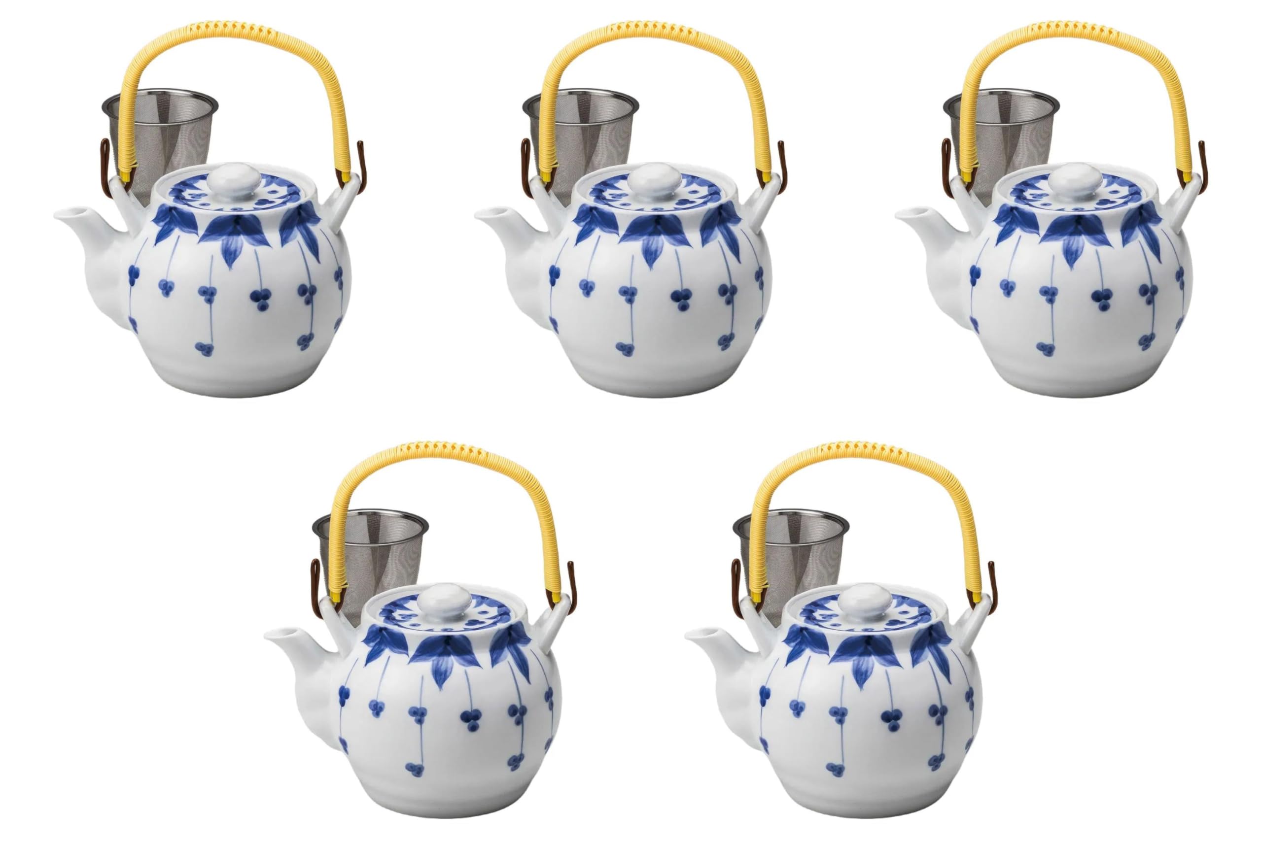 

Set of 5 Weeping Flower 8 Earthenware Teapots x 15 x cm 1380 Earthenware Teapots Made in China Setomonohonpo No. [15 14.3 cc]
