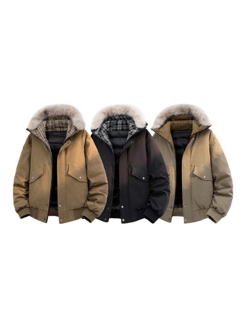 

Men s Plus Size Hooded Puffer Jacket - Warm, Loose-Fit Winter Coat 3XL армія зелений колір