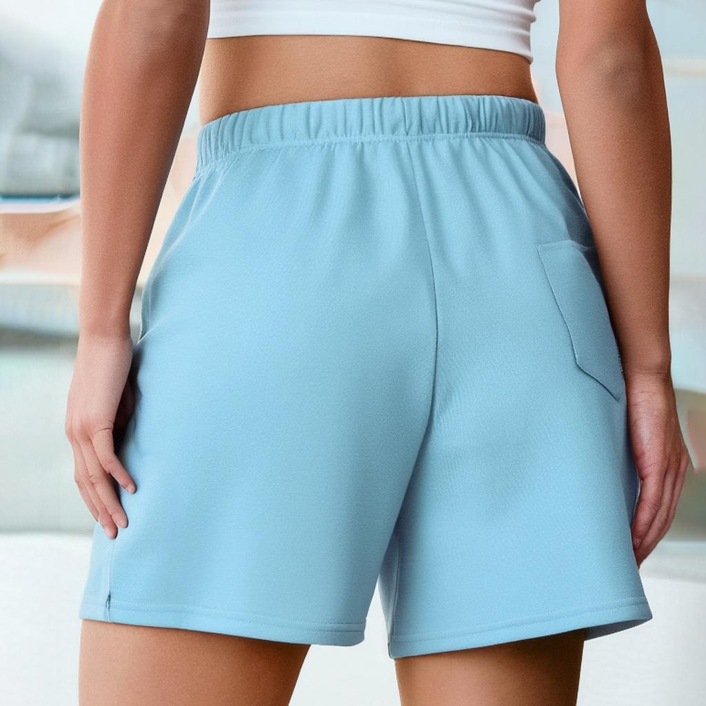 Damen-Shorts, lässig, für den Sommer, bequem, elastisch, hohe Taille, Kordelzug, Laufshorts mit Taschen