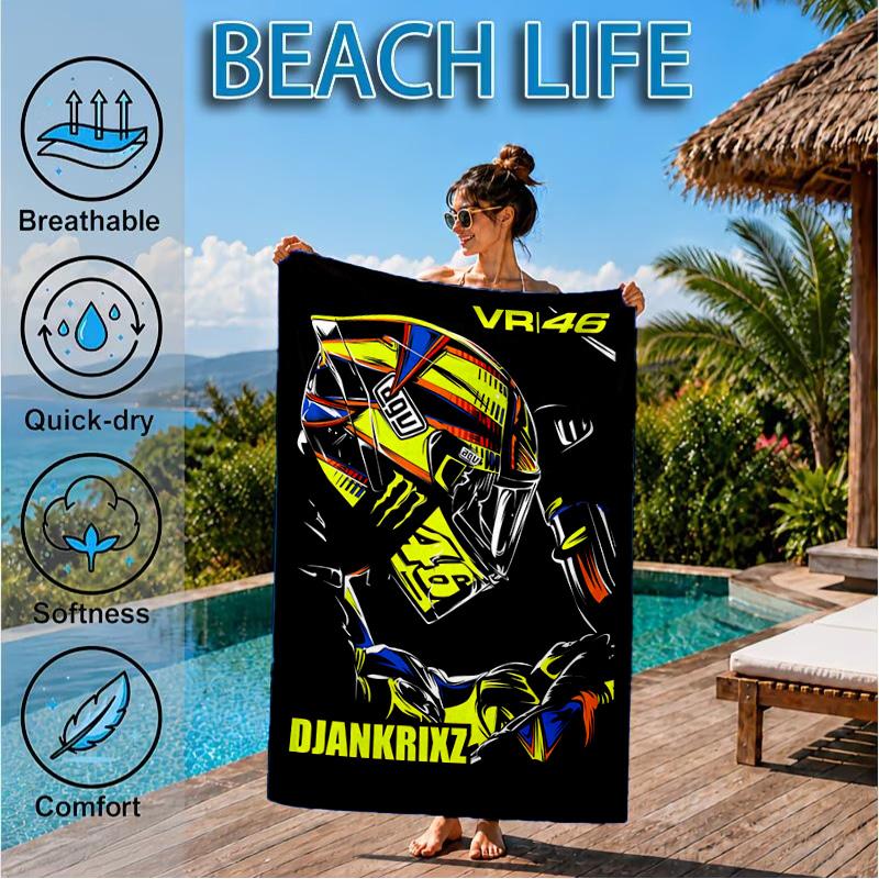 Fahrer durch Neonlicht sausend Strandtuch, Schnelltrocknend, Pflegeleicht, Geeignet für Fitness und Strandurlaub, Sport-Essential