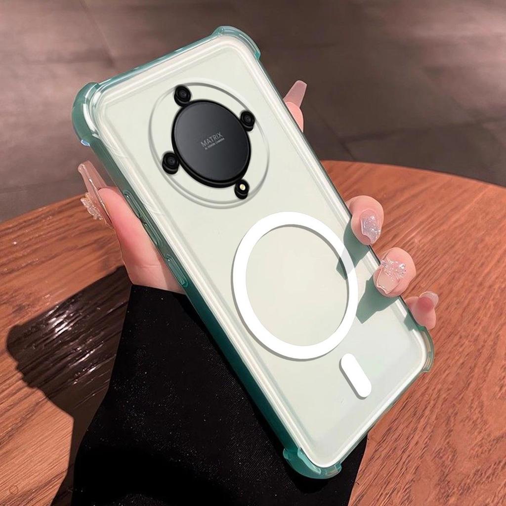 Case for HONOR X9b,X9a Cute Airbag Corner Pastel Matte Magnetic Casing Semi Shockproof Phone Cover