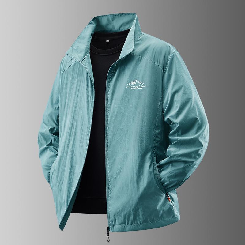 Summer Sun Protection Men's Jacket Ultra-Light Thin Skin-Friendly Breathable UV Proof Fishing Ice Silk Sunscreen Coat