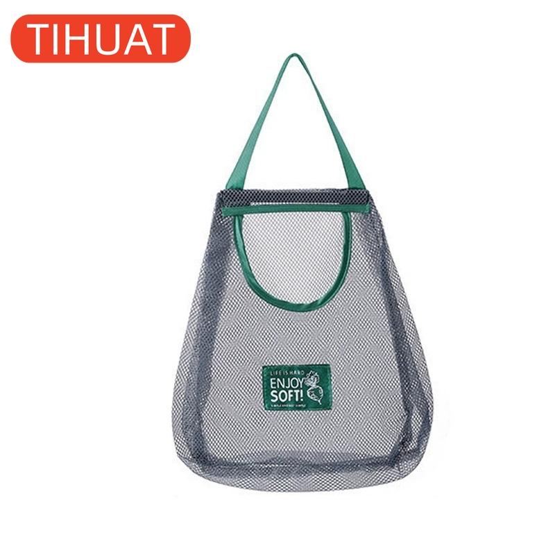 

Портативная сетчатая сумка для хранения ПВХ, многоразовая сумка для хранения фруктов и овощей, кухонные аксессуары, мешок для стирки Single layer 30*41cm