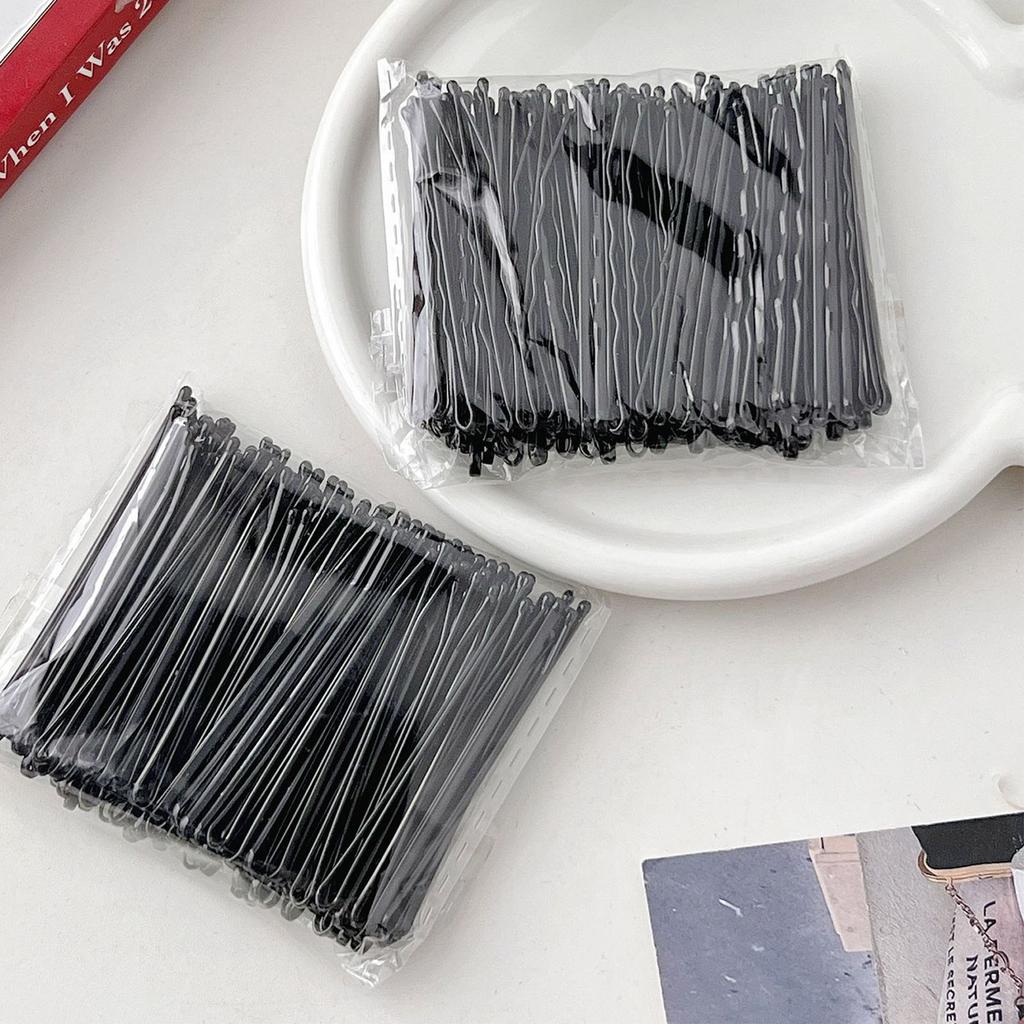 100 Stück Schwarze Einwort-Klammer Modische Multifunktionale Metall-Einwort-Pony-Haarnadel für Damen und Herren