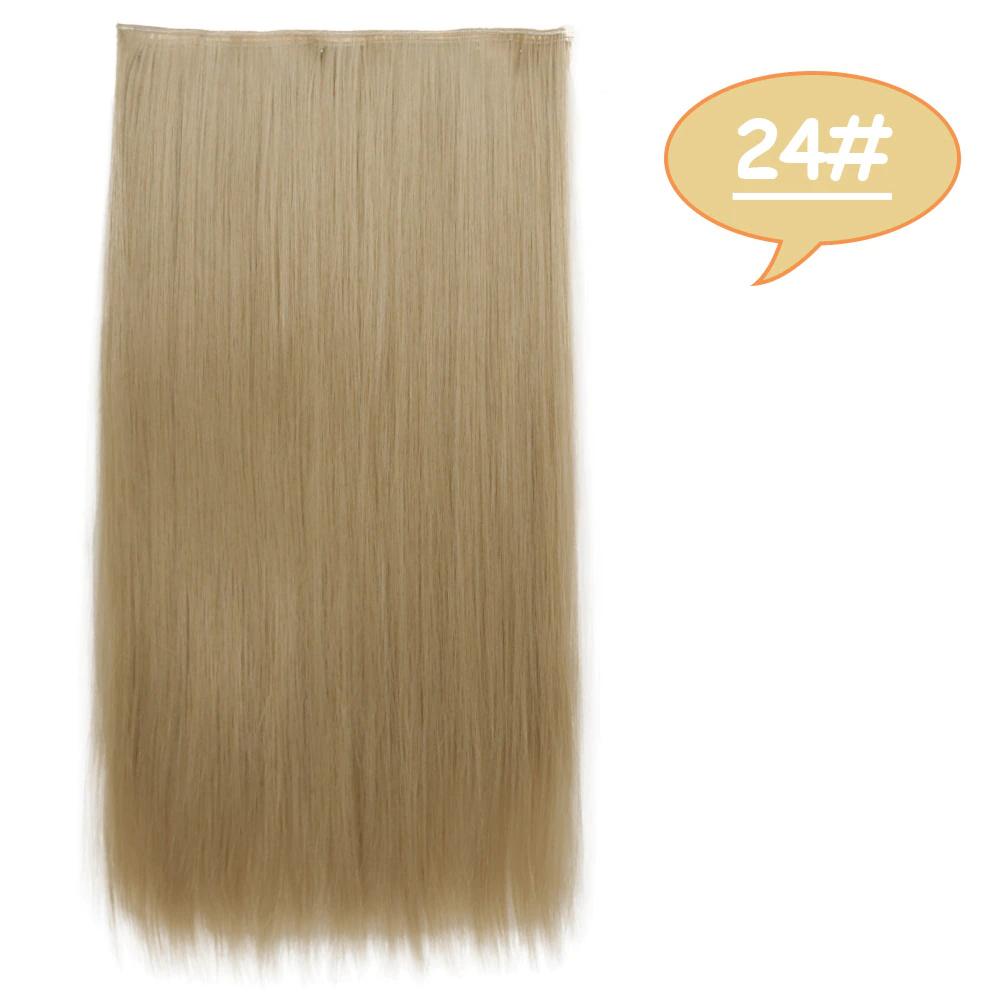MISS WIG Lange bølgete frisyrer Syntetisk 5 Clip In Hair Extension 22 Tommer/32 Tommer Varmebestandige hårstykker Brun Svart