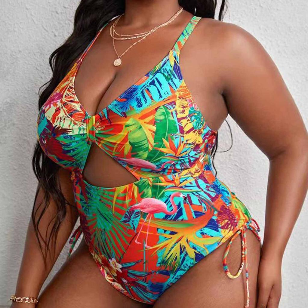 Plus Size Bikini Swimsuit for Women, Backless Sexy Bathing Suit, Slim Fit Swimwear