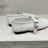 2025 New Spring and Summer Leather Shallow Mouth One-word Buckle Belt Hollow Round Head Flat Bottom Inner Single Shoe Women's Ballet Leather Shoes
