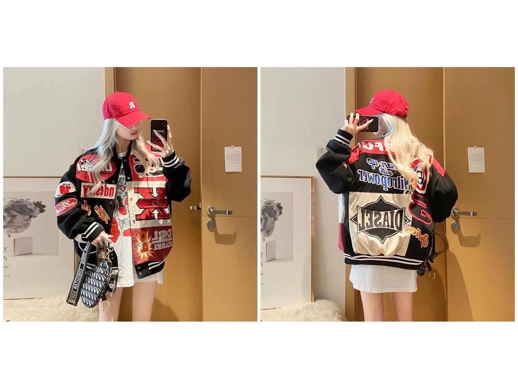 Retro Amerikansk Motorcykeljacka: Mångsidig, Lös passform, Hip-Hop-stil för män och kvinnor