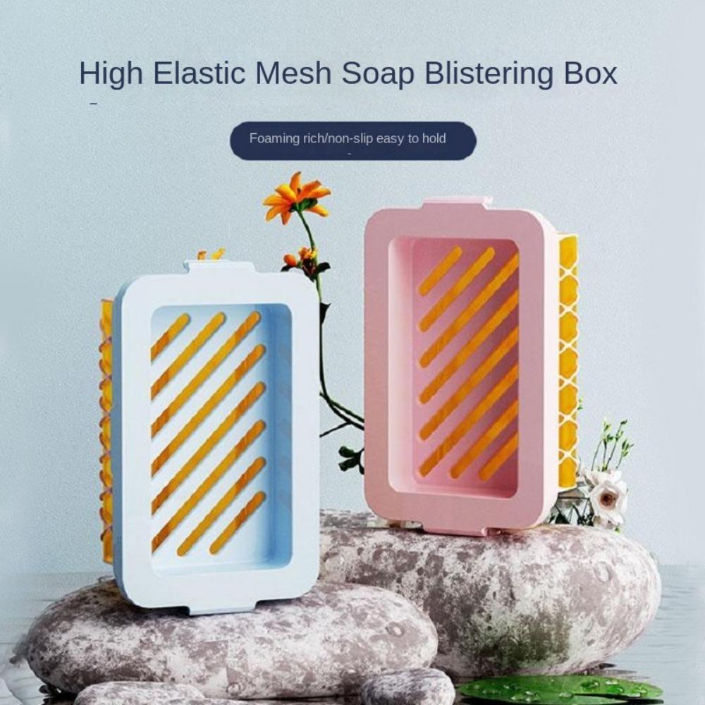 10Pcs High Elastic Mesh Soap Foaming Box Multi-functional Laundry Hand Rub Foaming Household Non-slip Drain Storage