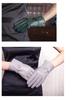 Women's Winter Bow Leather Gloves: Thick Velvet, Windproof, Waterproof, Warm Cycling Gloves