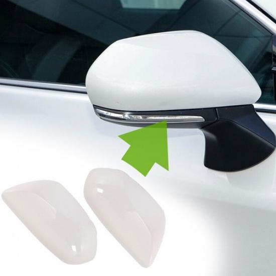 Pair Door Side Wing Mirror Cap Cover Pearl White For Toyota Camry 2018-2023 2022