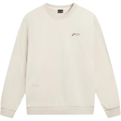 Li Ning Seria Lifestyle Sportowy Luźny Krój Okrągły Dekolt Logo Bluza Unisex Mica-Szary AWDVC65-10