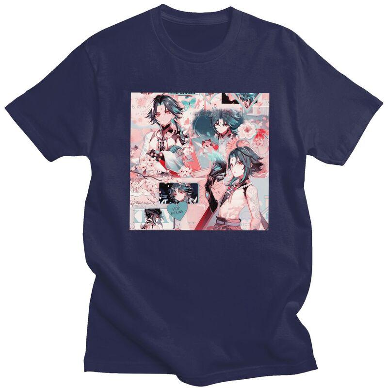 Custom Fashion Xiao Genshin Impact T Shirts Men ShortSleeve Anime Game Tshirts Casual Tee Tops Slim Fit Tshirts Gift