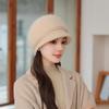 Knitted Wool Hat Women's Autumn and Winter Warm Cold Thickened Ear Hat Winter Cycling Fleece Thickened Warm Wool Hat Ear Protector Knitted Hat