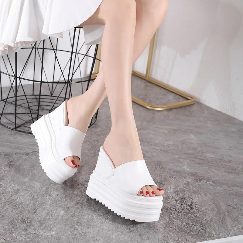 Fashion 14CM summer slippers women platform sandals women sliders shoes summer high heels slippers flip flops female shoes