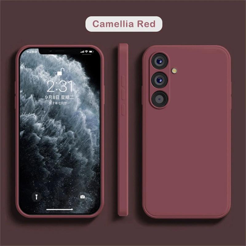 For Samsung A54 5G Case Liquid Silicone Camera Lens Protector Phone Cases For Samsung Galaxy A54 A55 A15 5G Soft Back Cover