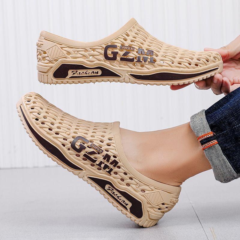 New hole shoes men's summer non-slip workshop work shoes casual student sandals breathable bag head beach rafting shoes