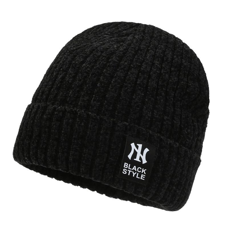 Knitted Hat For Men With Letter R Design Warm Windproof Winter Cap For Casual Style