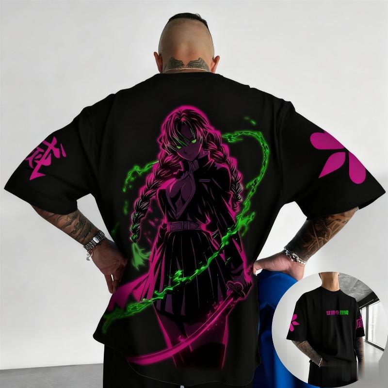 Ghost Annihilation Blade Ganlu Temple Honey Glass Mens Spring and Summer New Product Casual Mens and Womens Tshirt S