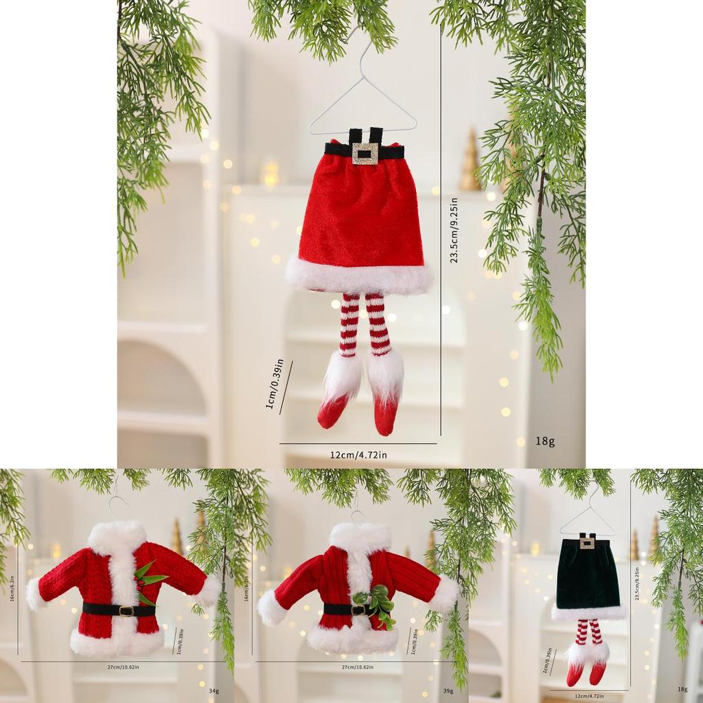 Christmas Tree Fabric Hanging Decor With Elf Legs For Holiday Window Display