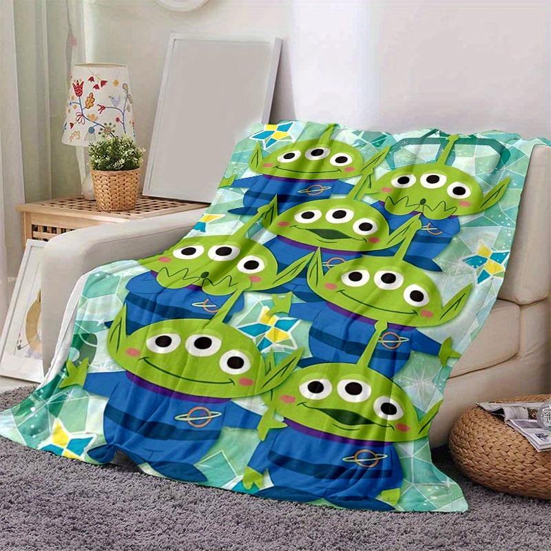 1pc Cute Cartoon Alien Plush Blanket - Seasonal Universal, Home Decoration, Throw Blanket, Soft Flannel Throw Blanket - Versatile & Cozy for 100x150cm