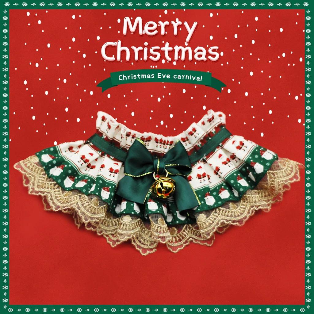 Teddy Pomeranian Cats Dogs Festive Accessories Holiday Pet Collar Christmas Bib for