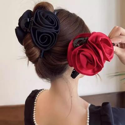 Große Blumen Haarspangen Rose Schleife Klemmen Haarklammern 13cm Rose Hai-Klammer Haarschmuck für Frauen Mädchen
