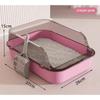 Kitty Semi-Enclosed Cat Litter Box - Splashproof Cat Toilet Tray Cleaning Basin Supplies Suitable for Kittens & Pet Cat Bedpan