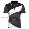 Trendy Short Sleeve Polo Shirt with Half-Zip, Houndstooth & Striped Details