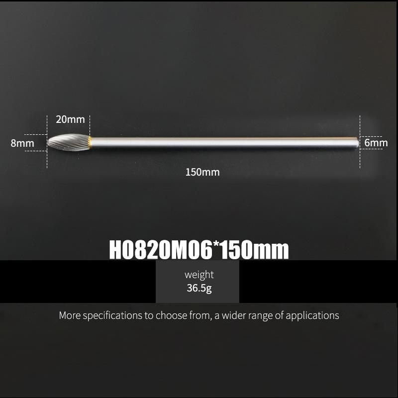 150mm Length 1Pcs Tungsten Carbide Rotary Files Woodworking Plastic Metal Iron Aluminum Stainless Steel Milling Cutter