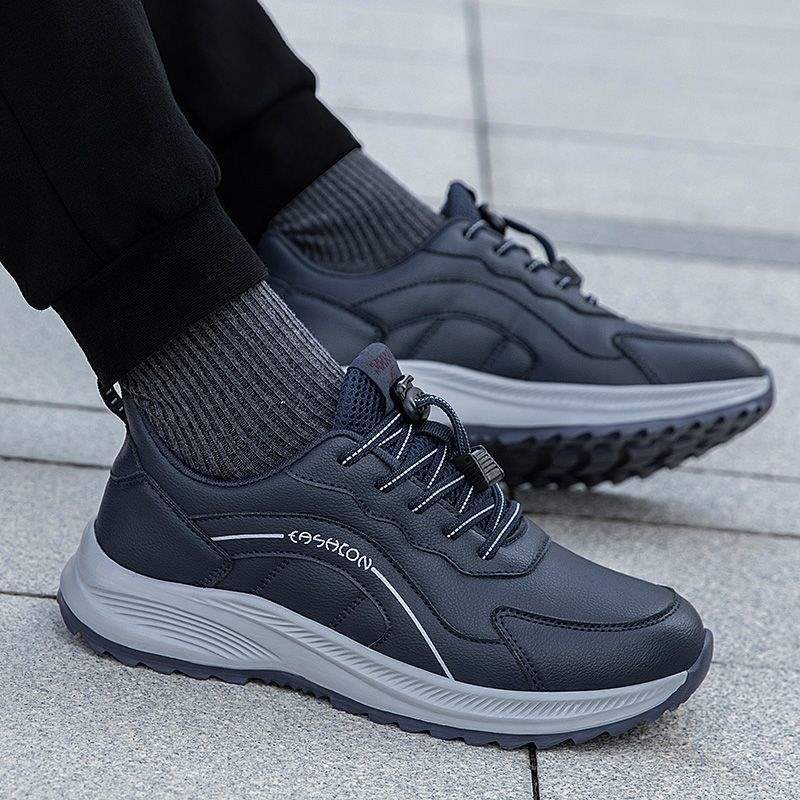 Luxury Elaine men's waterproof and non-slip father shoes leather travel shoes in the elderly walking shoes casual sports shoes autumn