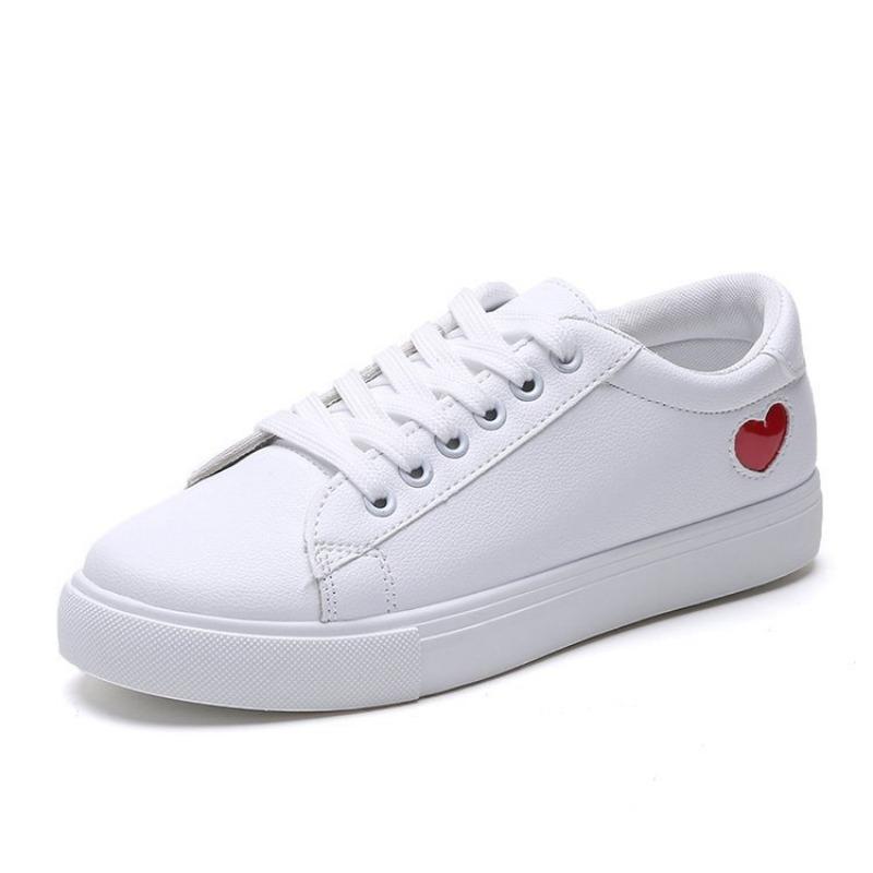 2025 Spring Summer Autumn Foreign Trade Womens Shoes Womens Board Shoes Love Casual Shoes Little White Shoe Low-top Ribbon Shoe