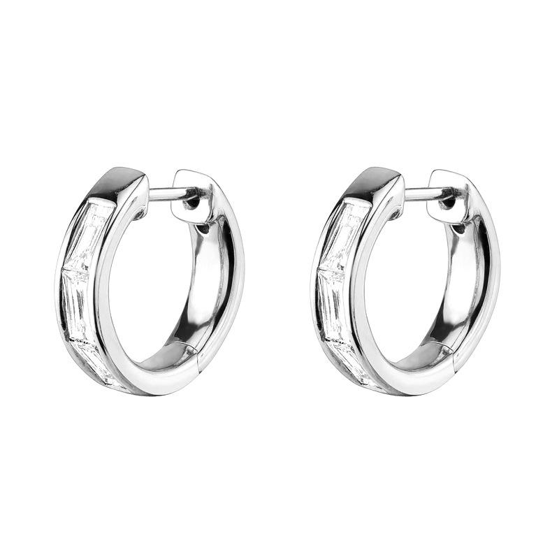 Light Luxury High-End Zirconia Hoop Earrings - European & American Fashion Niche Design