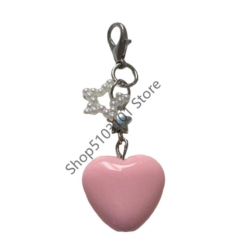 

X6HE Fashion Camera Charm Bag Pendant Pendant Stylish Heart Keychains Alloy Texture Unique Holder for Daily рожевий