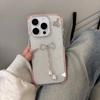 For iPhone 16 Pro Max Case Rhinestone Decor Glitter TPU Phone Cover with Bow Tassel