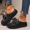 Summer Women Slippers Platform Bow Decoration Clogs Garden Shoes Comfortable Beach Sandal Chunky Slippers Soft Slides For Female