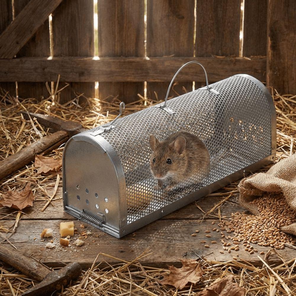 Galvanized Rat Trap Cage High Sensitivity Mice Rodent Catcher Non-toxic Live Mousetrap Garden