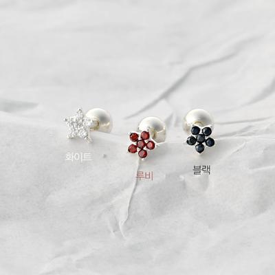 Mon Choix Silber Mini Cubic Blume Ohrstecker